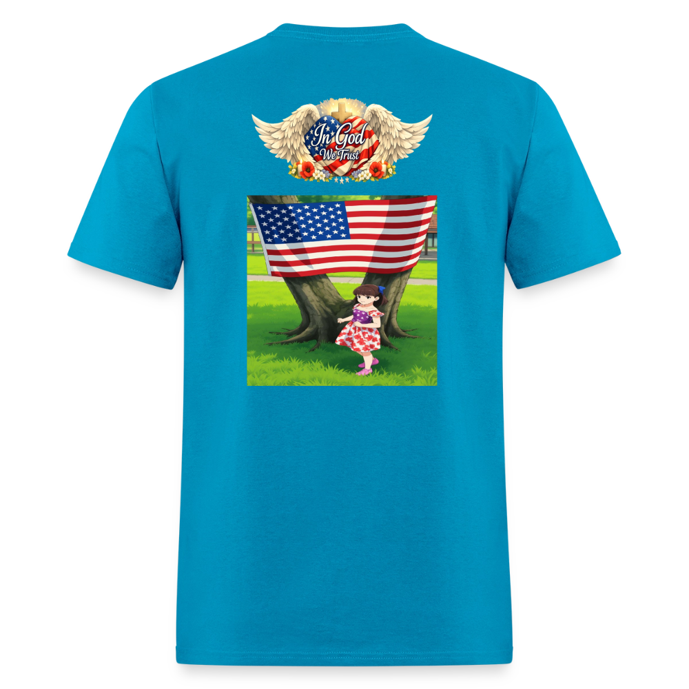 Memorial Day — "Your Sacrifice is Never Forgotten" T-Shirt | Men's T-Shirt | GILDAN 5000 - turquoise