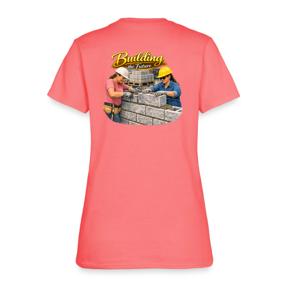 "Building the Future" | Masonry & Bricklayer Women's T-Shirt - coral