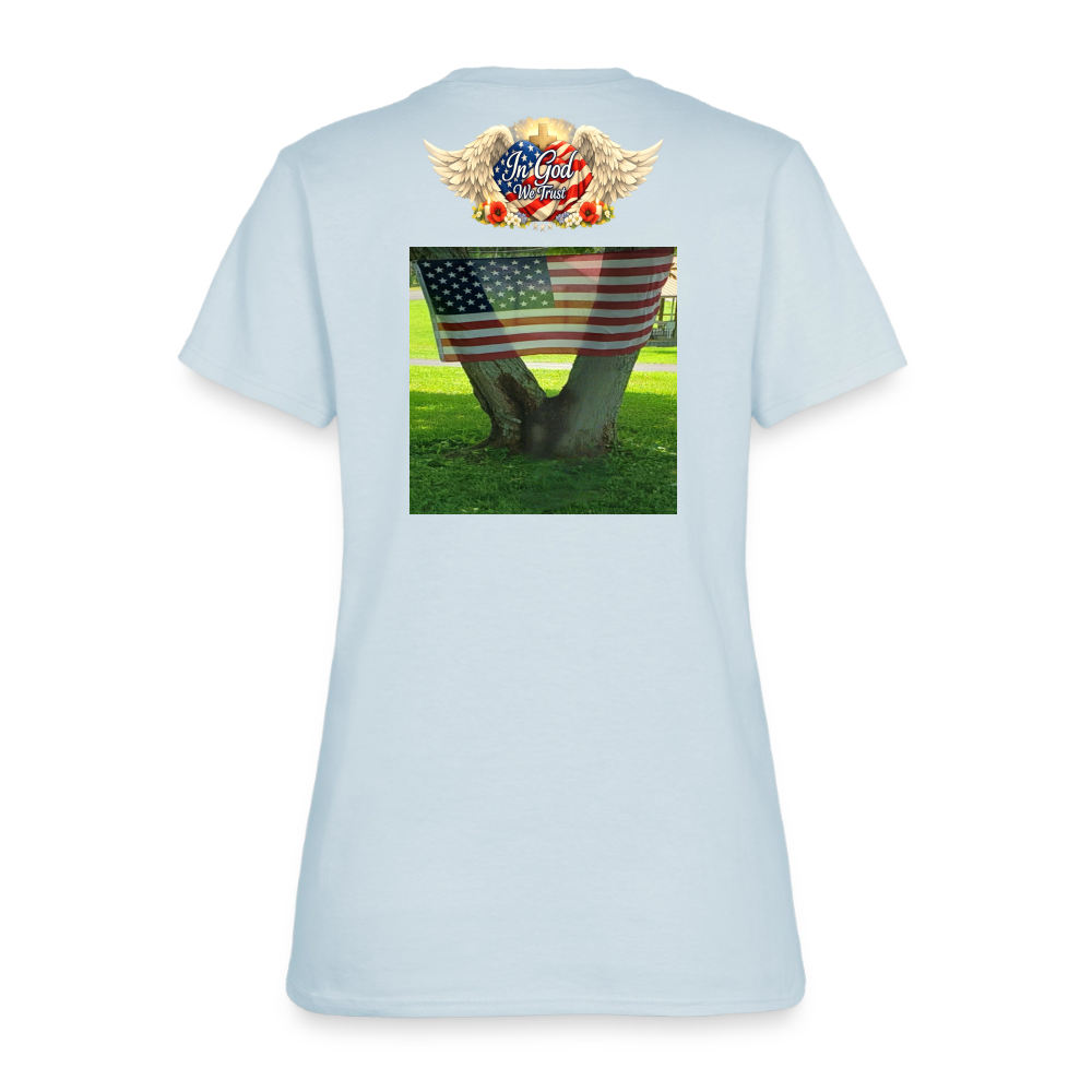 Memorial Day — "Your Sacrifice is Never Forgotten" | Women's T-Shirt — Classic Edition - light blue