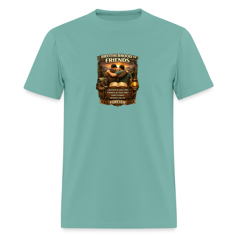 "Brotherhood of Friends" | Men's T-Shirt | GILDAN 5000 - aquatic