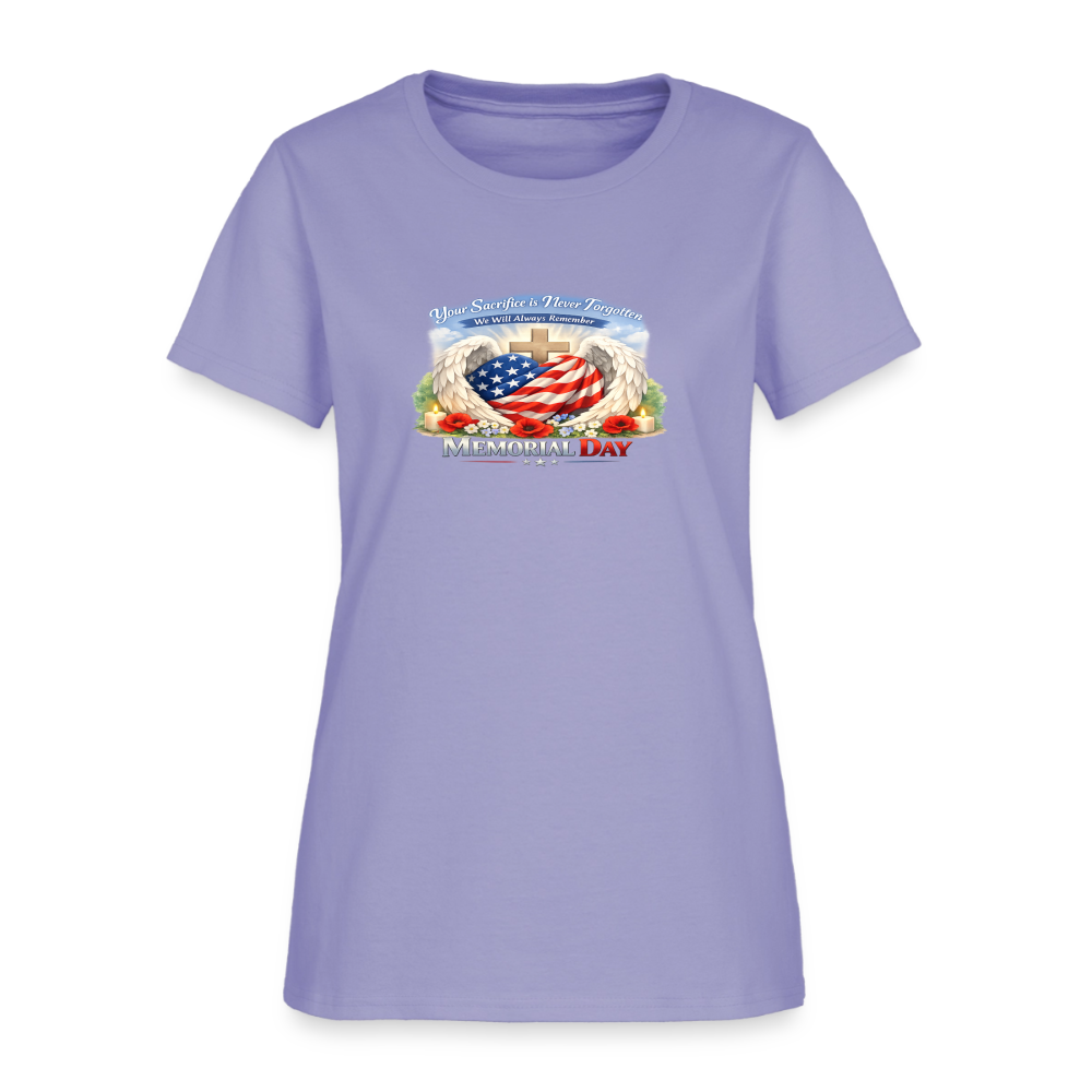 Memorial Day - Your Sacrifice is Never Forgotten | Women's T-Shirt - Classic Edition - lavender