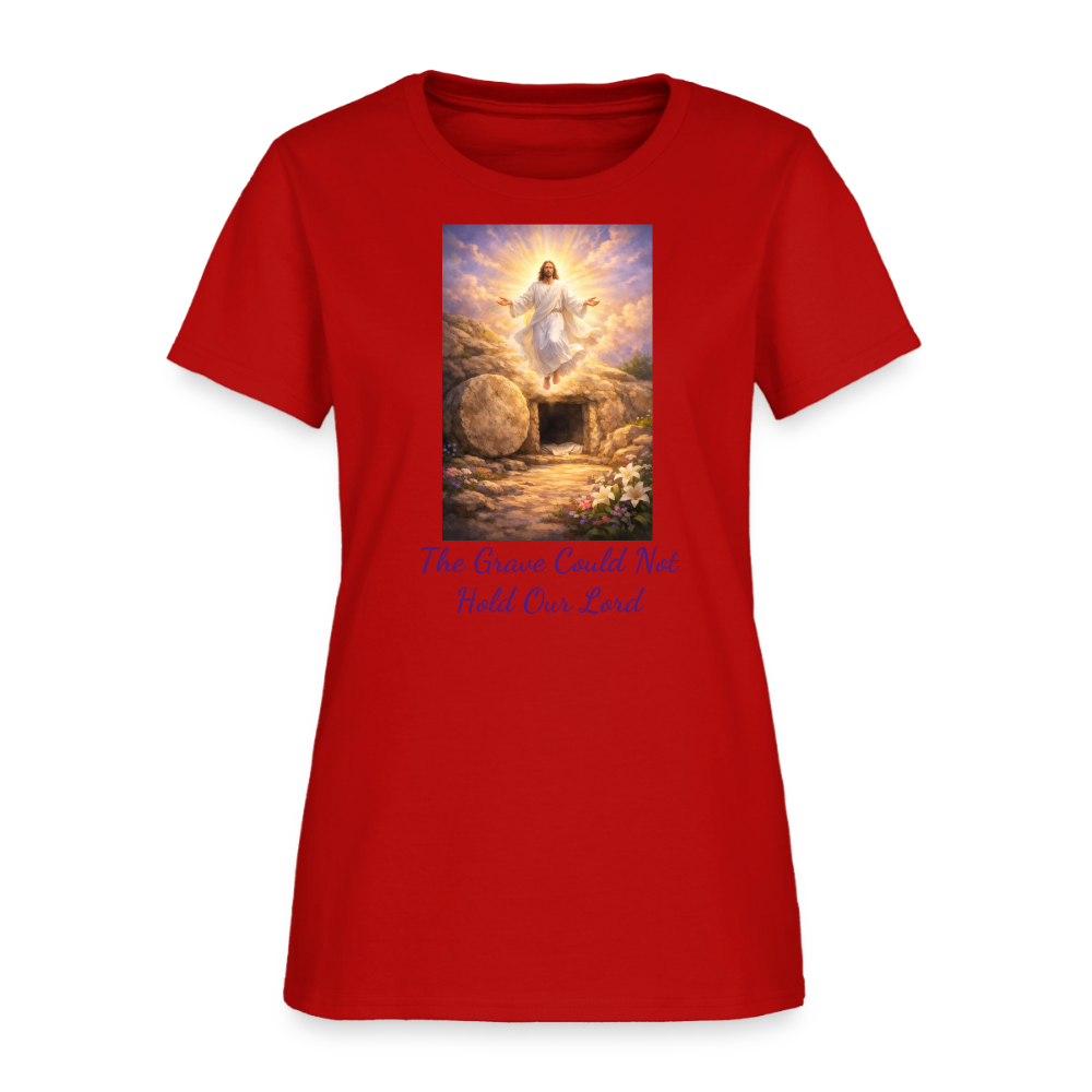 The Grave Could Not Hold Our Lord | Women's T-Shirt | 2nd Edition - red