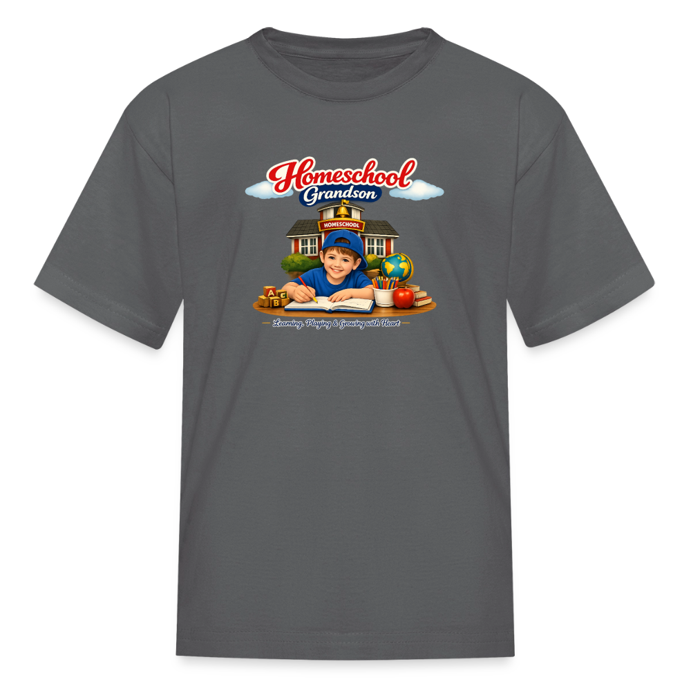 Homeschool Grandson | Boys' T-Shirt - charcoal