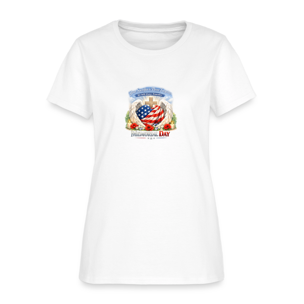 Memorial Day — "Your Sacrifice is Never Forgotten" | Women's T-Shirt - white