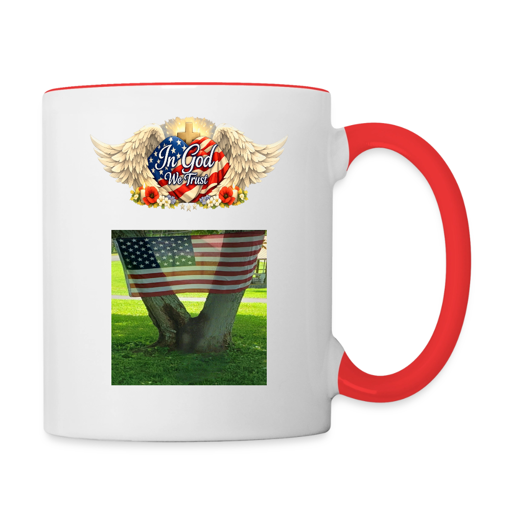 Memorial Day - Your Sacrifice is Never Forgotten | Contrast Coffee Mug -Classic Edition - white/red