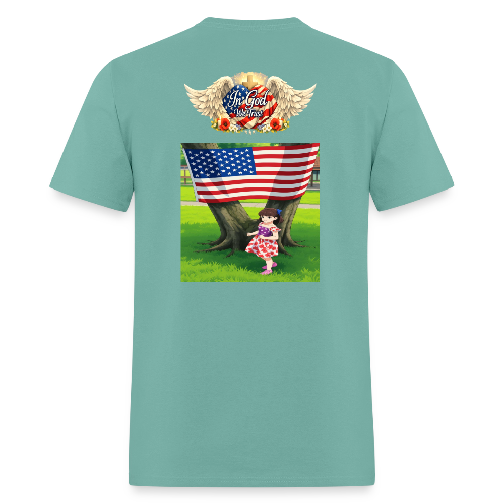 Memorial Day — "Your Sacrifice is Never Forgotten" T-Shirt | Men's T-Shirt | GILDAN 5000 - aquatic