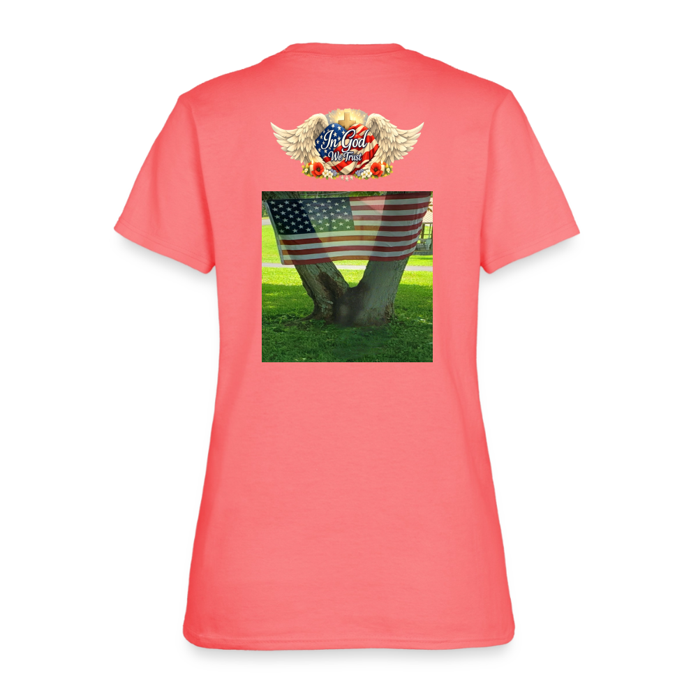 Memorial Day — "Your Sacrifice is Never Forgotten" | Women's T-Shirt — Classic Edition - coral