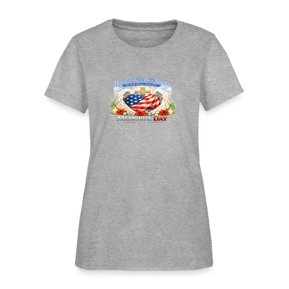 Memorial Day - Your Sacrifice is Never Forgotten | Women's T-Shirt - Classic Edition - heather gray