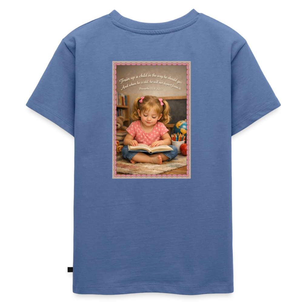 Homeschool Twin Girl — Kids' T-Shirt / Toddler Premium T-Shirt - stone blue 