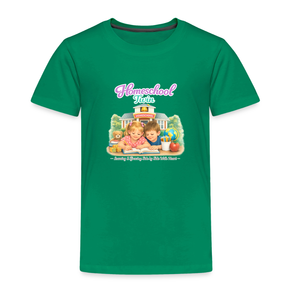Homeschool Twin Girl — Kids' T-Shirt / Toddler Premium T-Shirt - kelly green