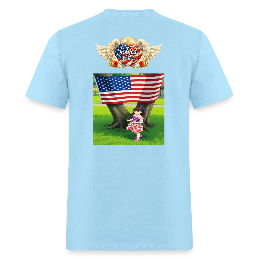 Memorial Day — "Your Sacrifice is Never Forgotten" T-Shirt | Men's T-Shirt | GILDAN 5000 - powder blue