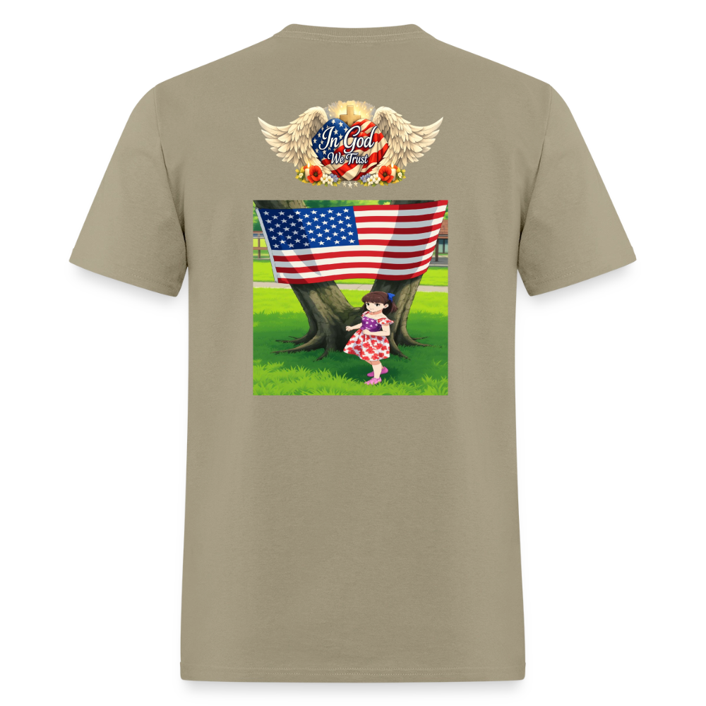 Memorial Day — "Your Sacrifice is Never Forgotten" T-Shirt | Men's T-Shirt | GILDAN 5000 - khaki