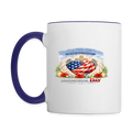 Memorial Day - Your Sacrifice is Never Forgotten | Contrast Coffee Mug -Classic Edition - white/cobalt blue