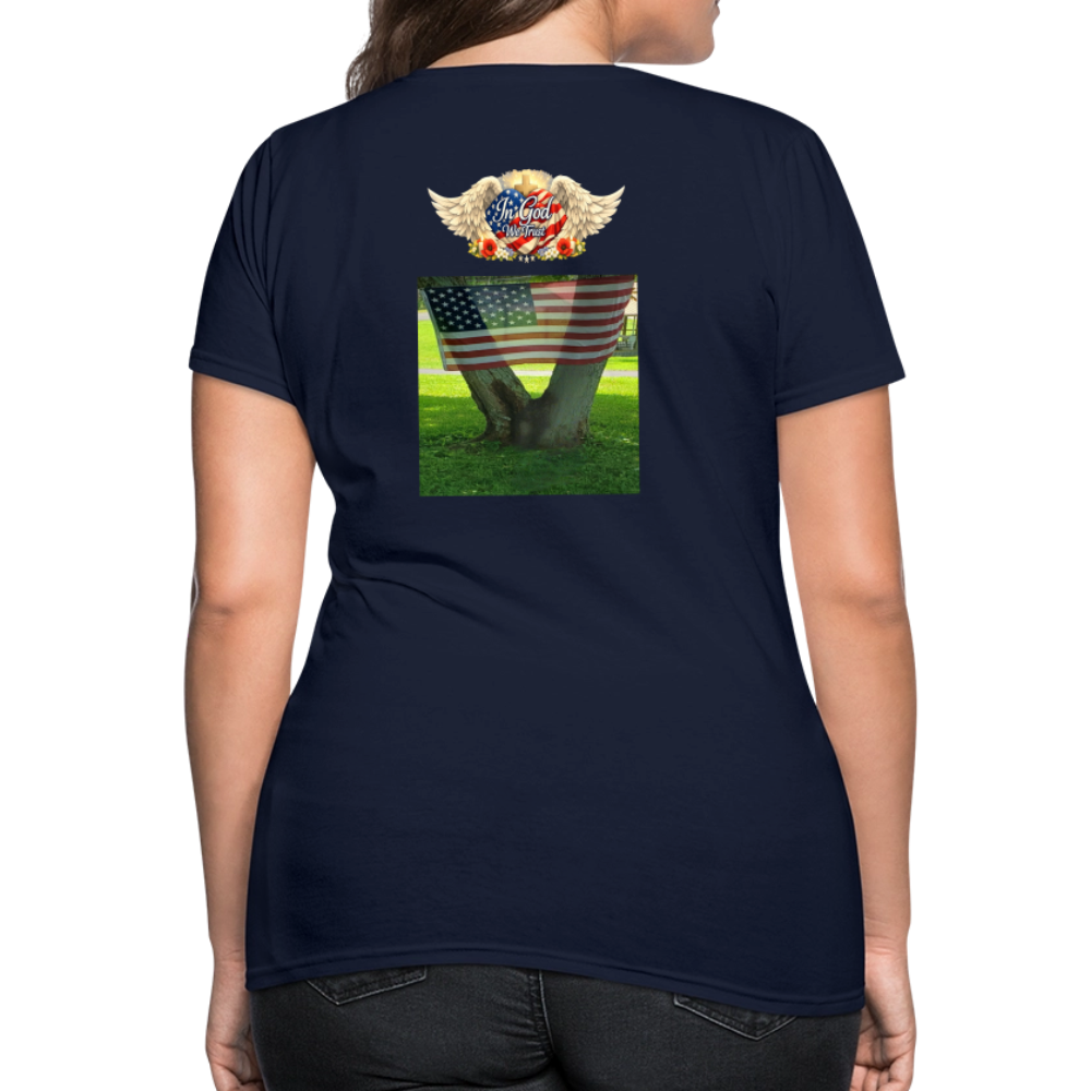 Memorial Day — "Your Sacrifice is Never Forgotten" | Women's T-Shirt — Classic Edition - navy