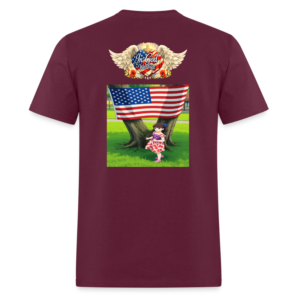 Memorial Day — "Your Sacrifice is Never Forgotten" T-Shirt | Men's T-Shirt | GILDAN 5000 - burgundy