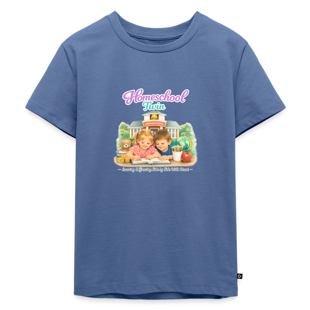 Homeschool Twin Girl — Kids' T-Shirt / Toddler Premium T-Shirt - stone blue 