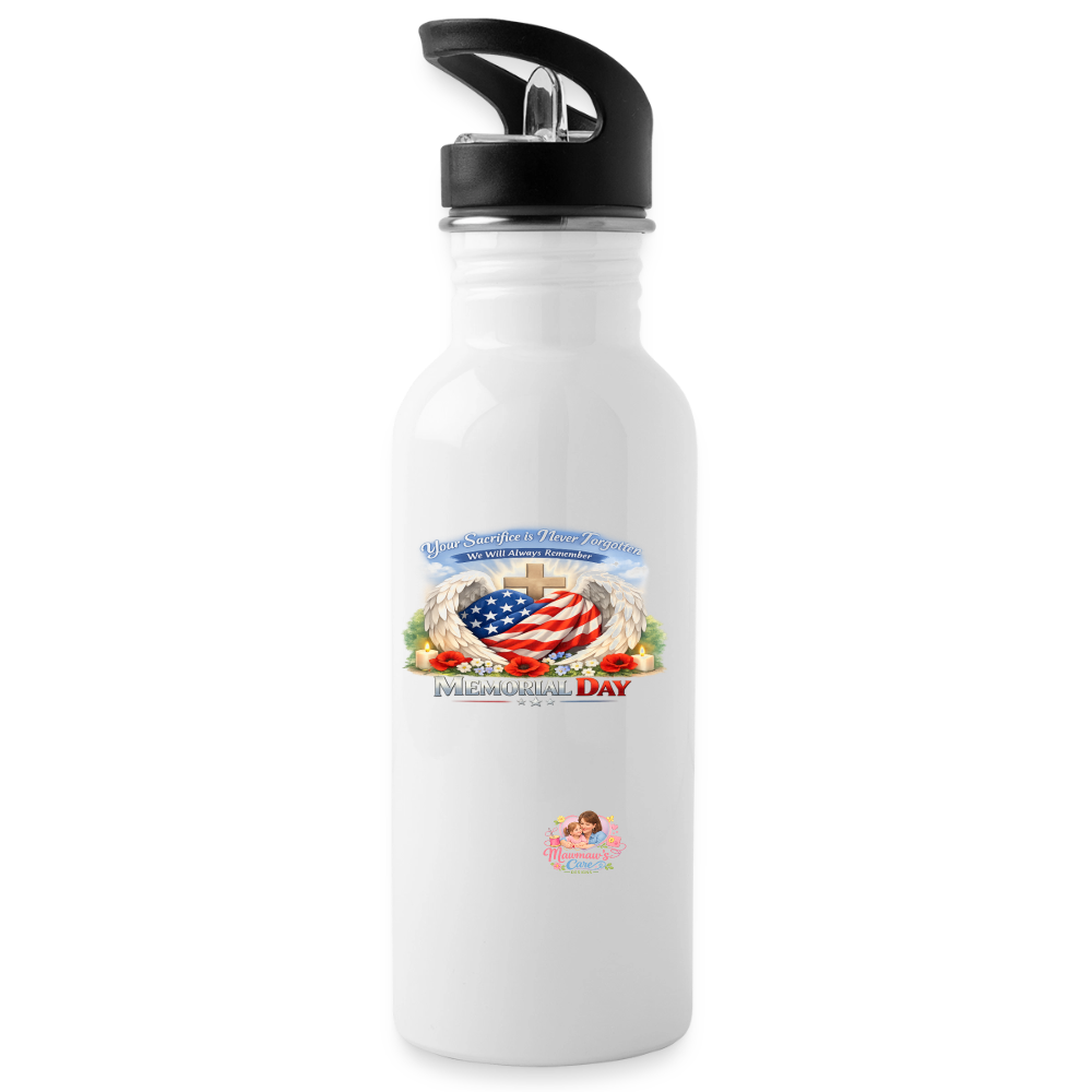 Memorial Day- Your Sacrifice is Not Forgotten |Water Bottle - white