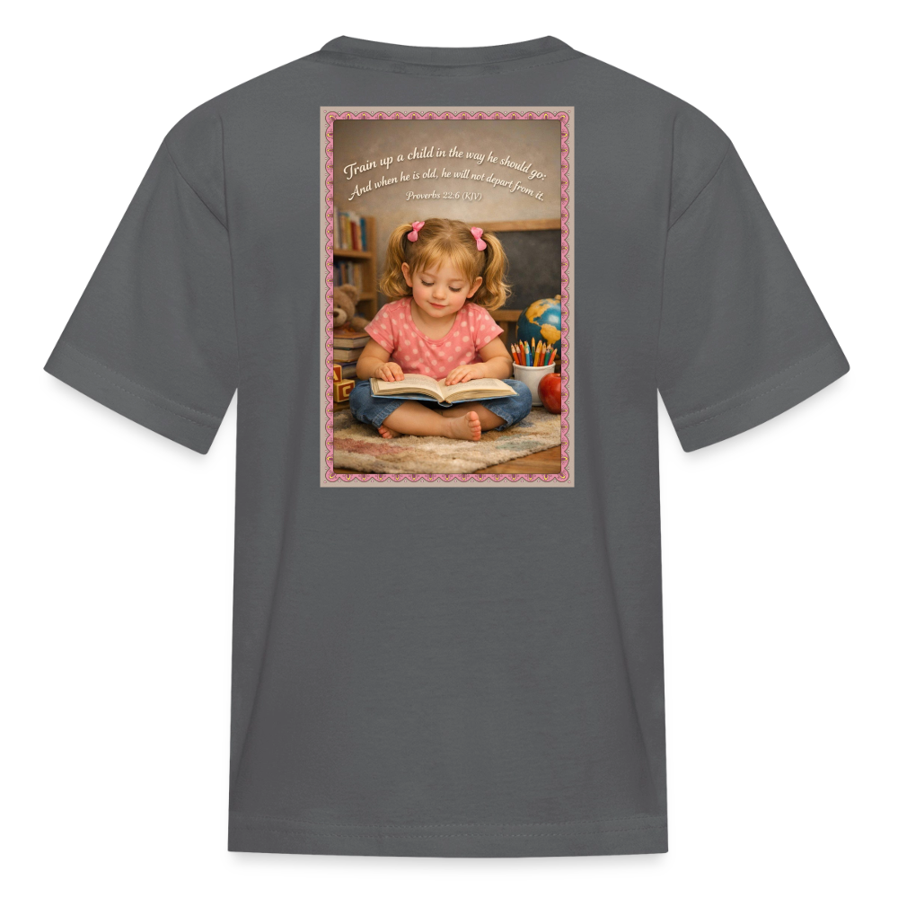 Homeschool Granddaughter | Girls' T-Shirt - charcoal