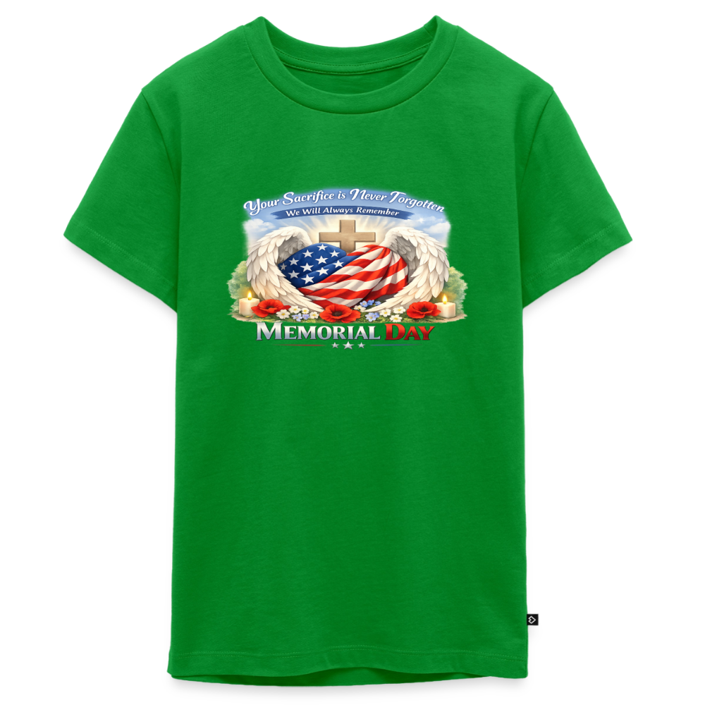 Memorial Day — "Your Sacrifice is Never Forgotten" | Kids' Premium T-Shirt - green