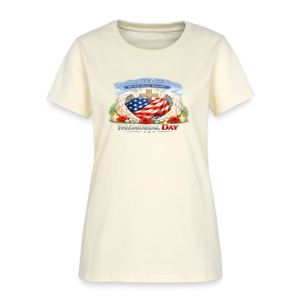 Memorial Day — "Your Sacrifice is Never Forgotten" | Women's T-Shirt — Classic Edition - off white
