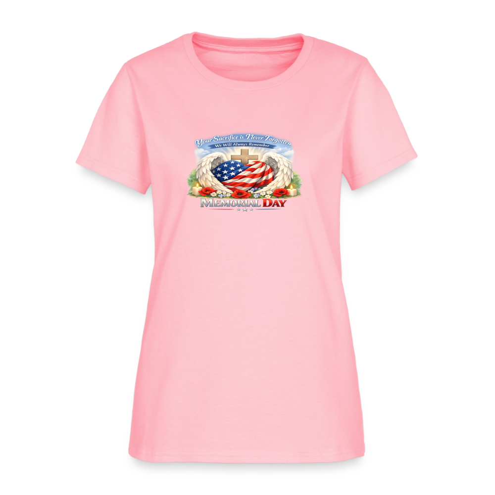 Memorial Day - Your Sacrifice is Never Forgotten | Women's T-Shirt - Classic Edition - pink