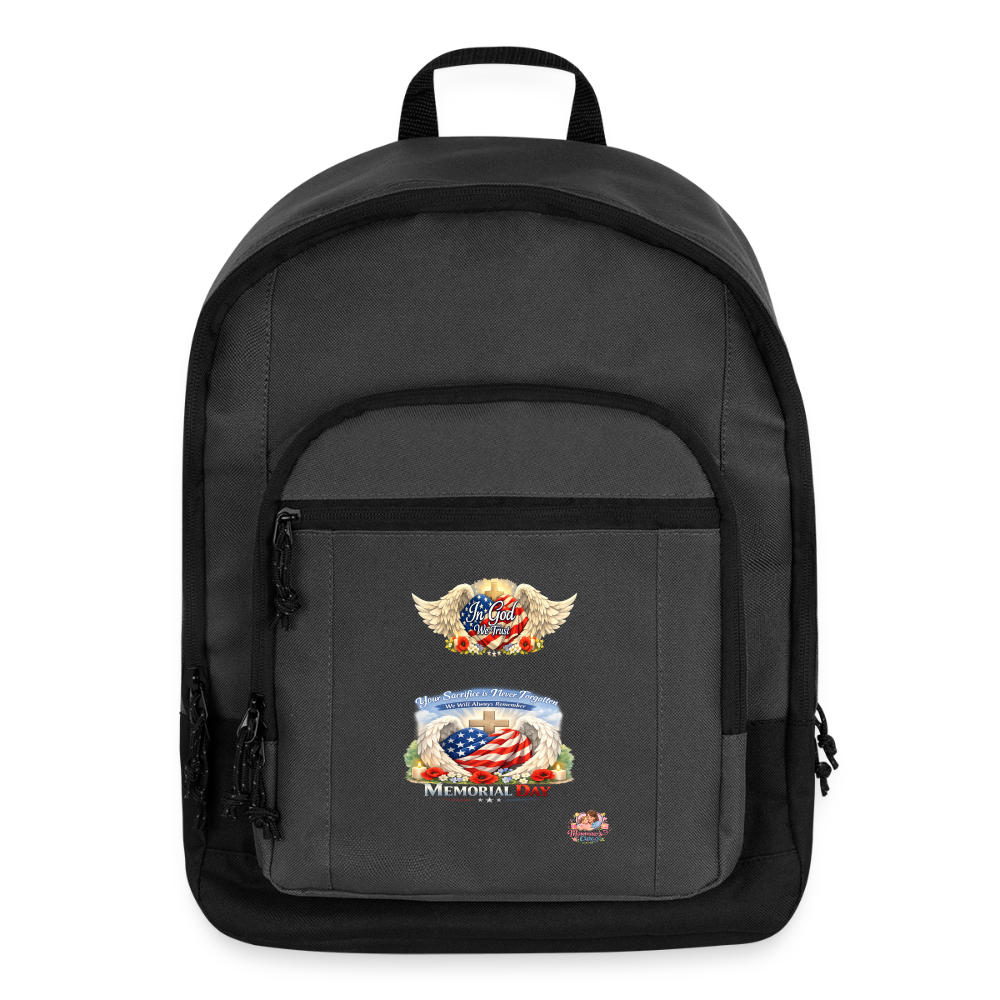 Memorial Day - In God We Trust | Patriotic Backpack - charcoal grey