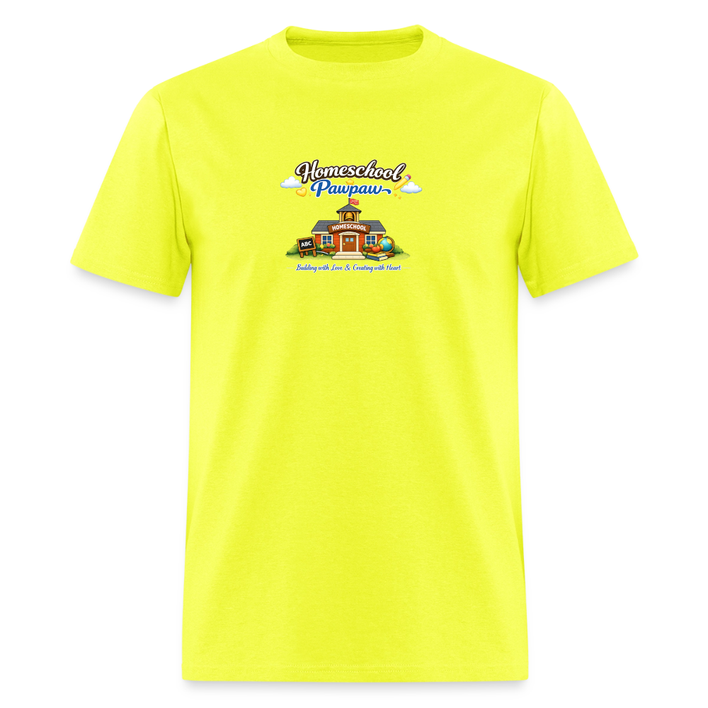 Homeschool Pawpaw | Men's T-Shirt | GILDAN 5000 - safety green