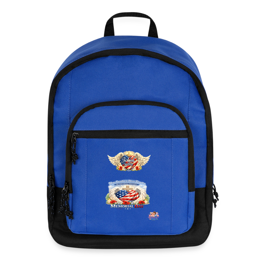 Memorial Day - In God We Trust | Patriotic Backpack - royal blue