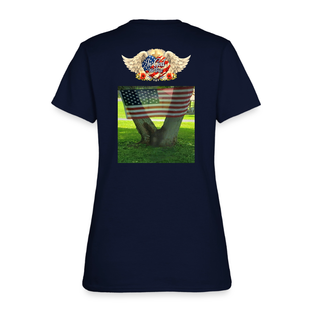 Memorial Day — "Your Sacrifice is Never Forgotten" | Women's T-Shirt — Classic Edition - navy