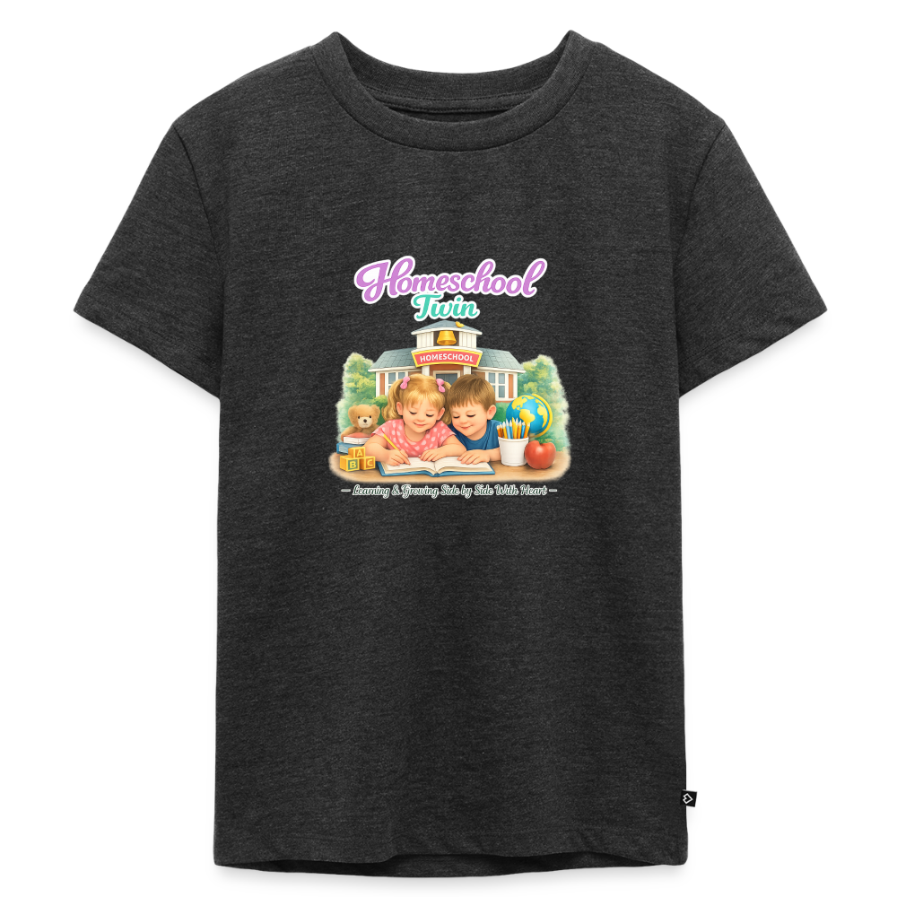 Homeschool Twin Boy — Kids' T-Shirt / Toddler Premium T-Shirt - heather anthracite