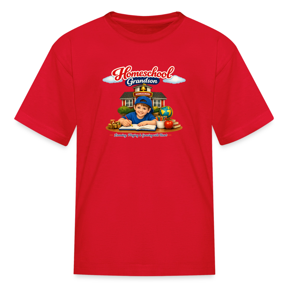 Homeschool Grandson | Boys' T-Shirt - red