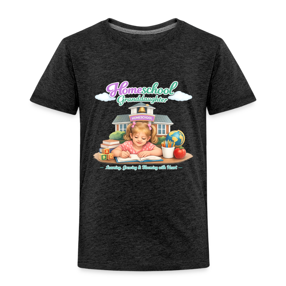 Homeschool Granddaughter | Girls' T-Shirt - charcoal grey