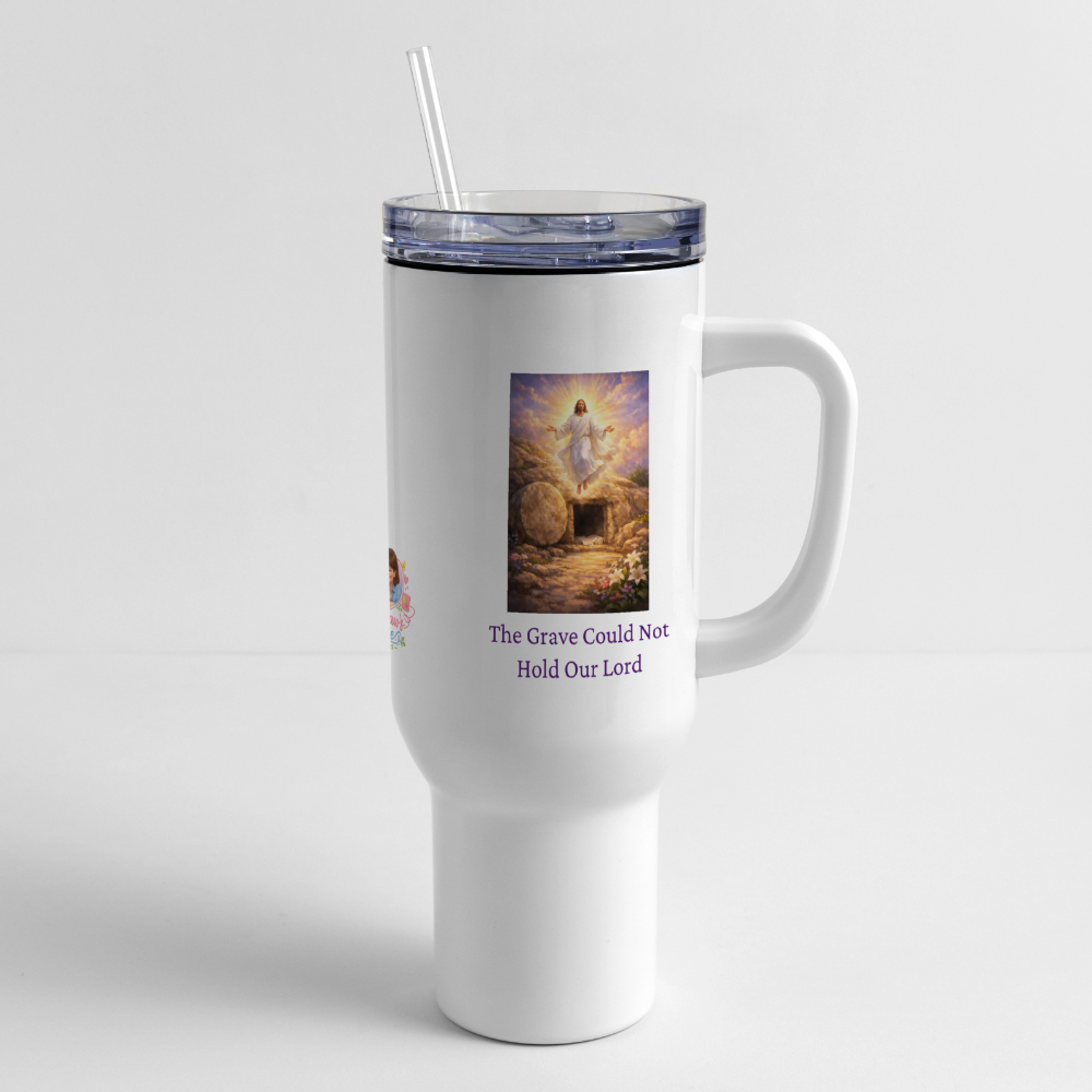 The Grave Could Not Hold Our Lord | Faith Travel Tumbler | Large Handle Mug - white