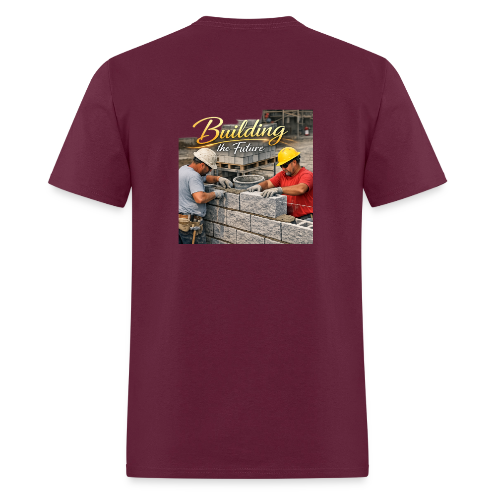"Building the Future" | Masonry & Bricklayer Men's T-Shirt - burgundy
