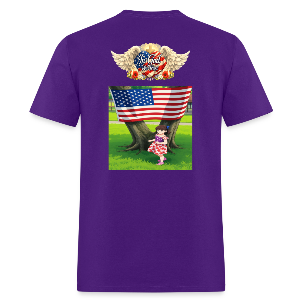Memorial Day — "Your Sacrifice is Never Forgotten" T-Shirt | Men's T-Shirt | GILDAN 5000 - purple