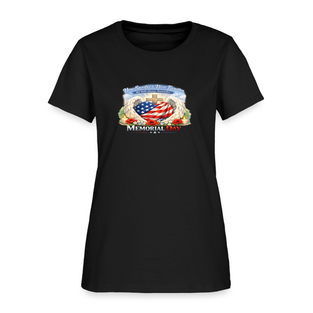 Memorial Day - Your Sacrifice is Never Forgotten | Women's T-Shirt - Classic Edition - black