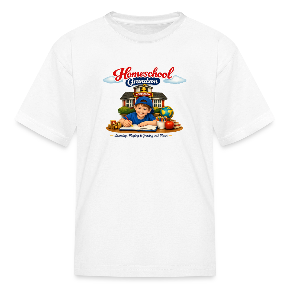Homeschool Grandson | Boys' T-Shirt - white