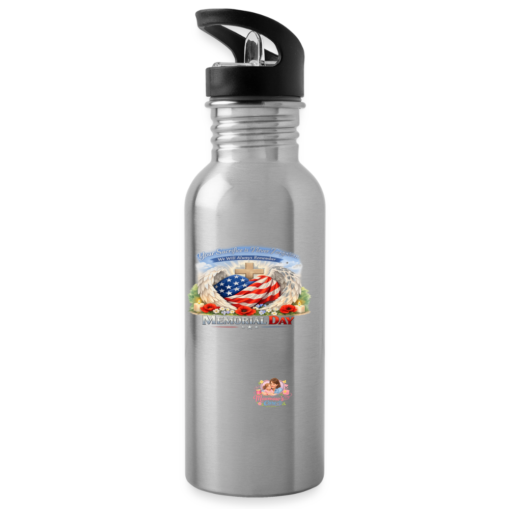 Memorial Day- Your Sacrifice is Not Forgotten |Water Bottle - silver