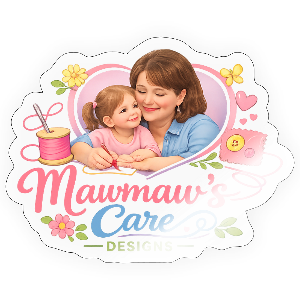Mawmaw's Care Designs | 4x4 Sticker | Classic Edition - transparent glossy