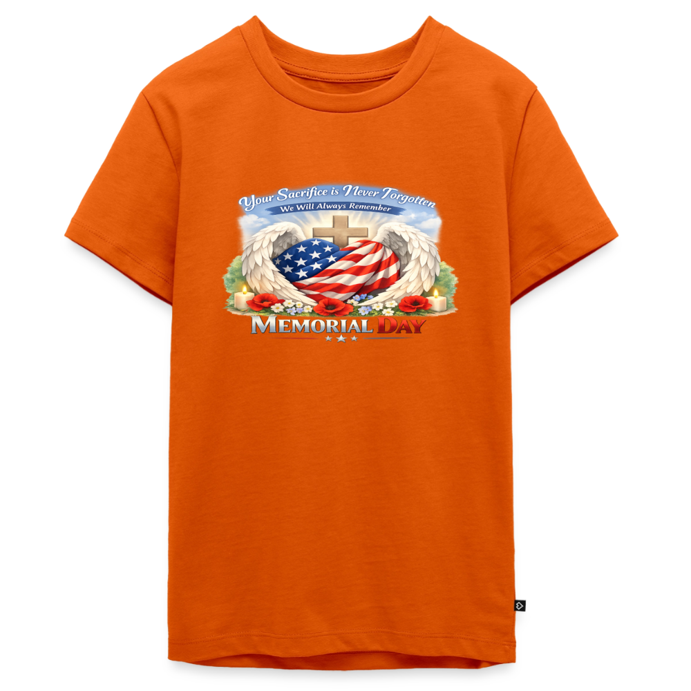 Memorial Day — "Your Sacrifice is Never Forgotten" | Kids' Premium T-Shirt - orange 