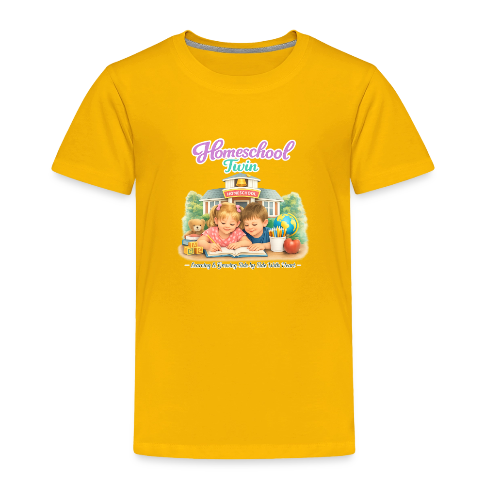 Homeschool Twin Girl — Kids' T-Shirt / Toddler Premium T-Shirt - sun yellow