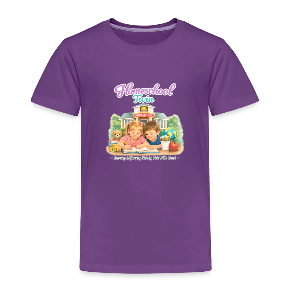 Homeschool Twin Boy — Kids' T-Shirt / Toddler Premium T-Shirt - purple