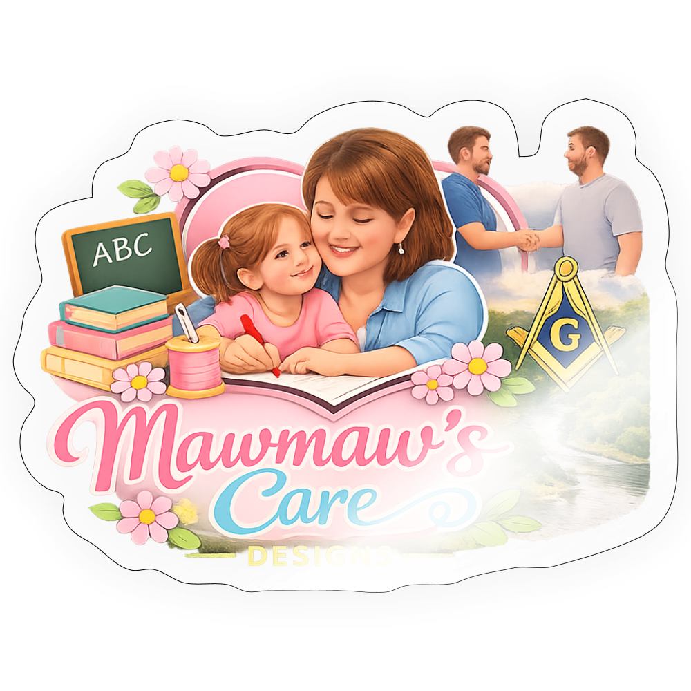 Mawmaw's Care Designs | 4x4 Sticker - transparent glossy