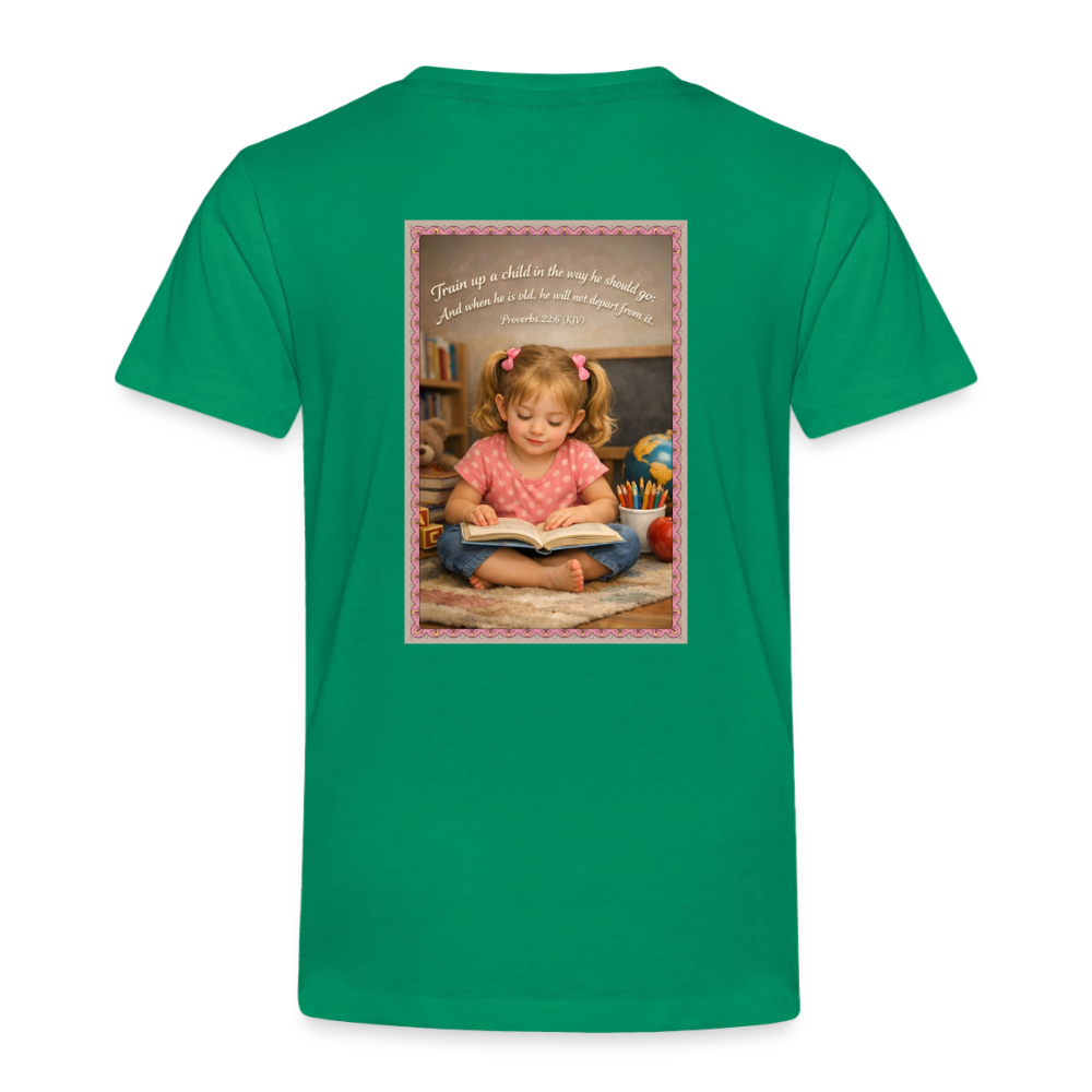 Homeschool Twin Girl — Kids' T-Shirt / Toddler Premium T-Shirt - kelly green