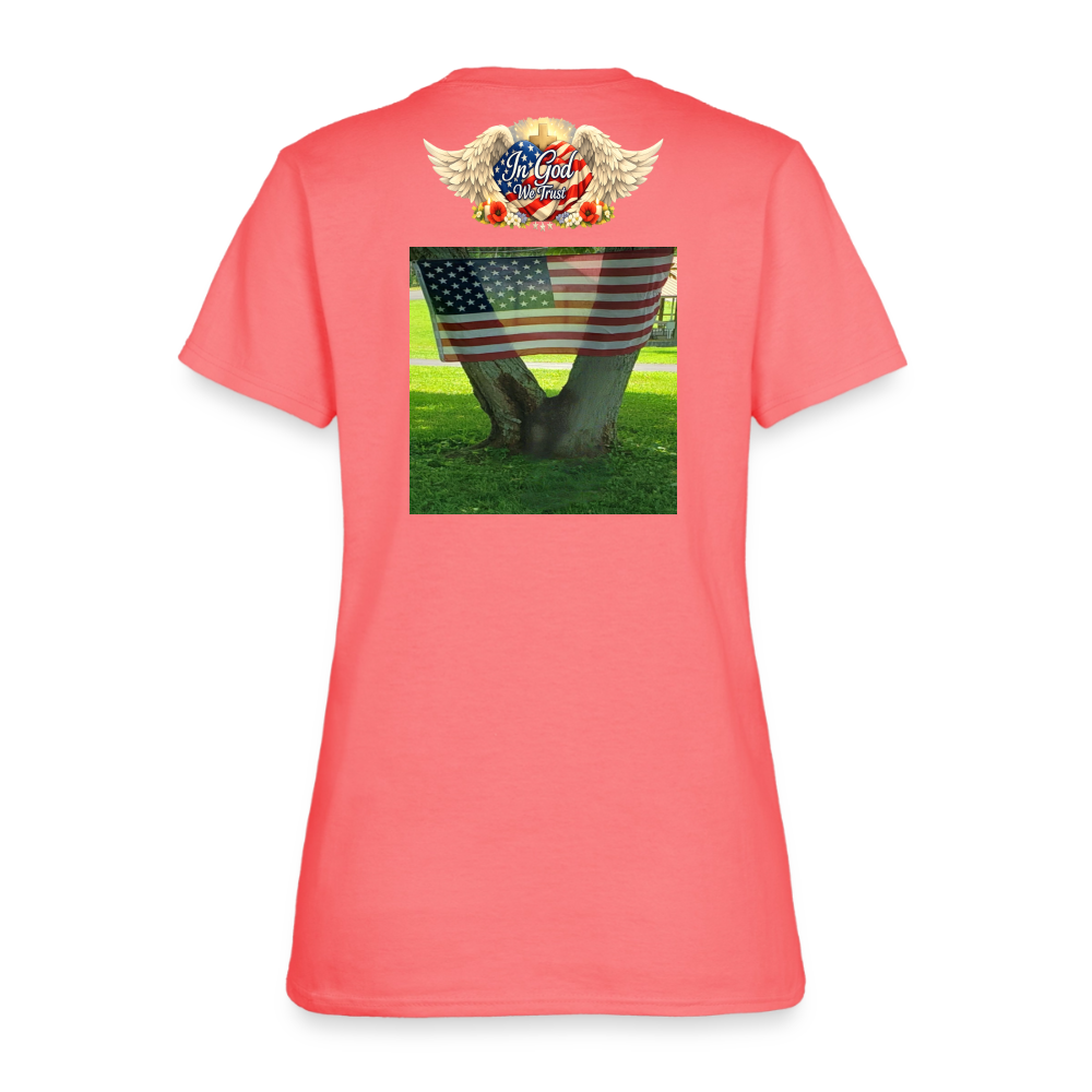 Memorial Day — "Your Sacrifice is Never Forgotten" | Women's T-Shirt — Classic Edition - coral