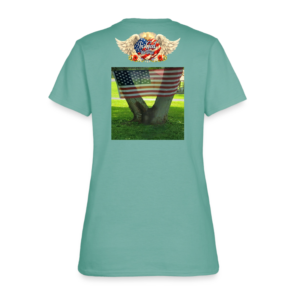 Memorial Day — "Your Sacrifice is Never Forgotten" | Women's T-Shirt — Classic Edition - aquatic