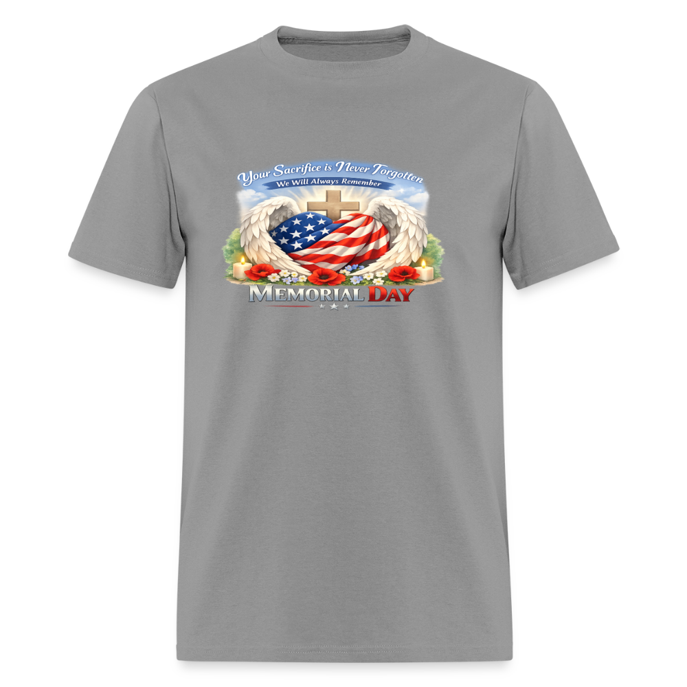 Memorial Day — "Your Sacrifice is Never Forgotten" | Men's T-Shirt — Classic Edition - rock