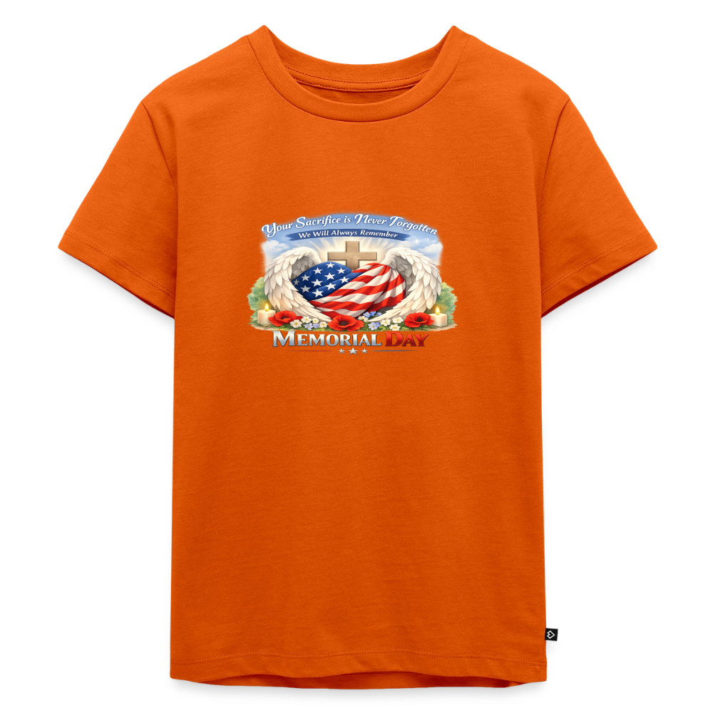 Memorial Day - " Your Sacrifice is Never Forgotten" | Toddler T-Shirt - Classic Edition - orange 