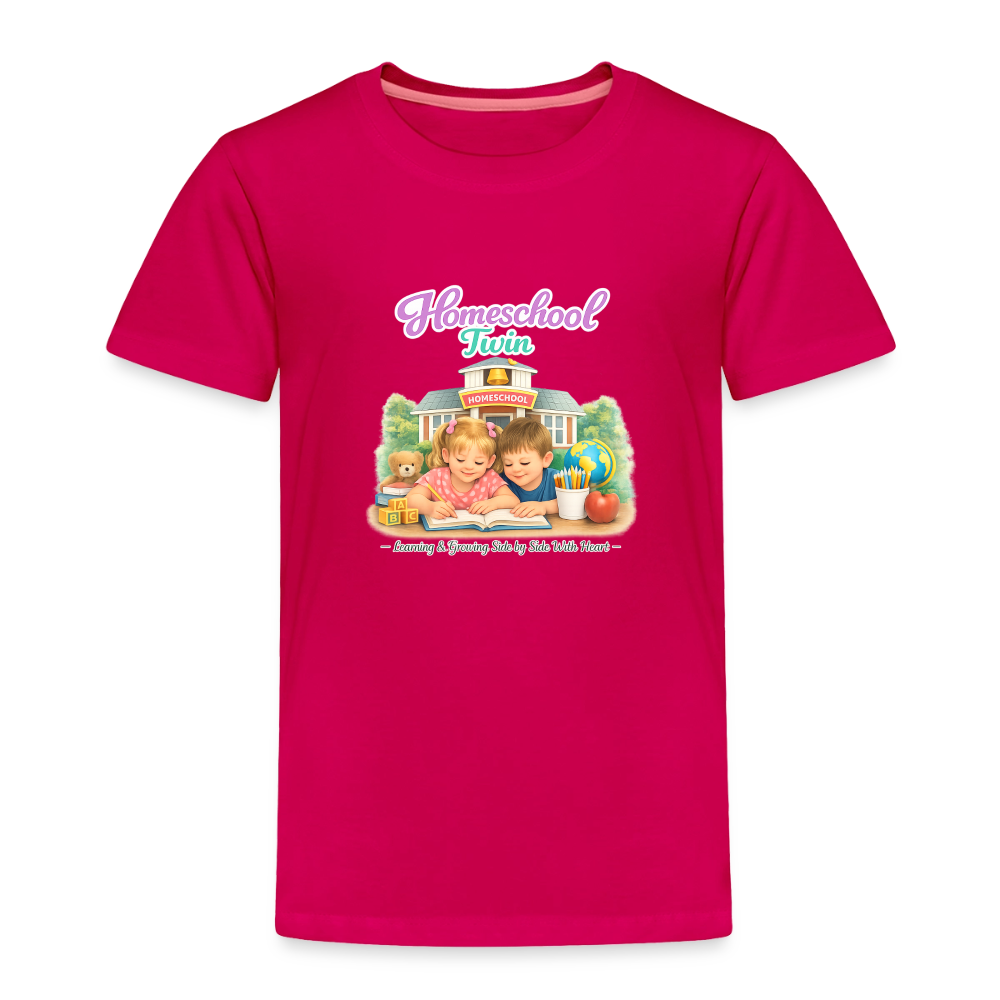 Homeschool Twin Girl — Kids' T-Shirt / Toddler Premium T-Shirt - dark pink