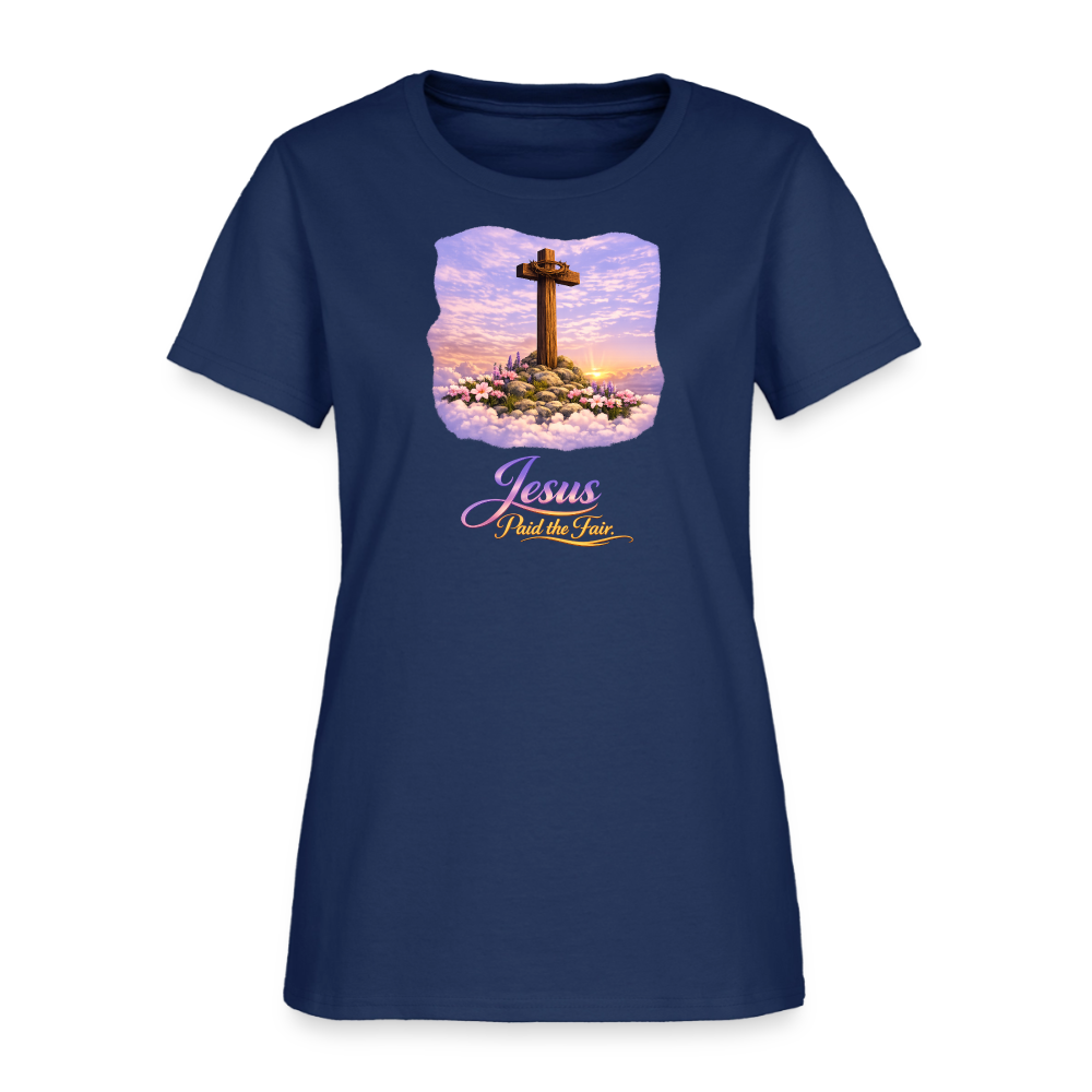 Jesus Paid the Fair. | Women's T-Shirt -  blue dusk